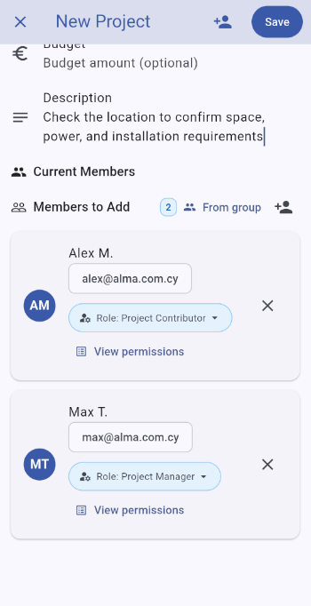 Add users from a group into the project